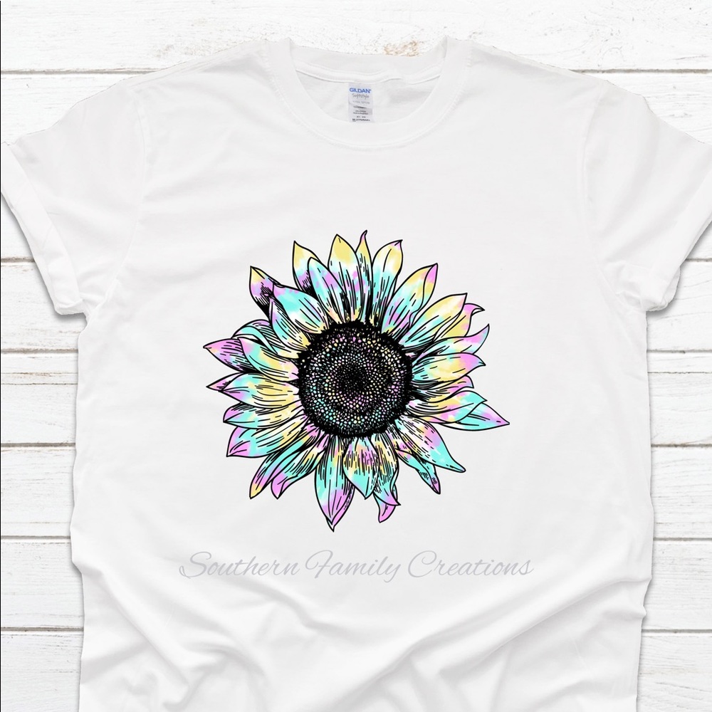 Tie Dye Sunflower 🌻 T-Shirt 1